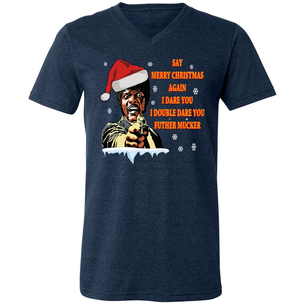 Unisex V-Neck T-Shirt - FHMH5ACD - Heather Navy - 15