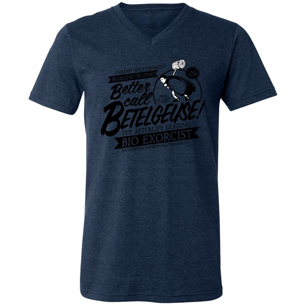 Unisex V-Neck T-Shirt - FLCZR5Z3 - Heather Navy - 15