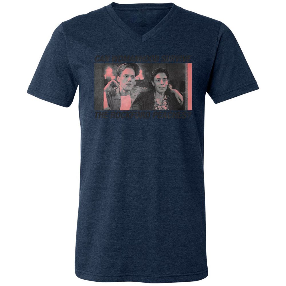 Unisex V-Neck T-Shirt - QVXSHU57 - Heather Navy - 15