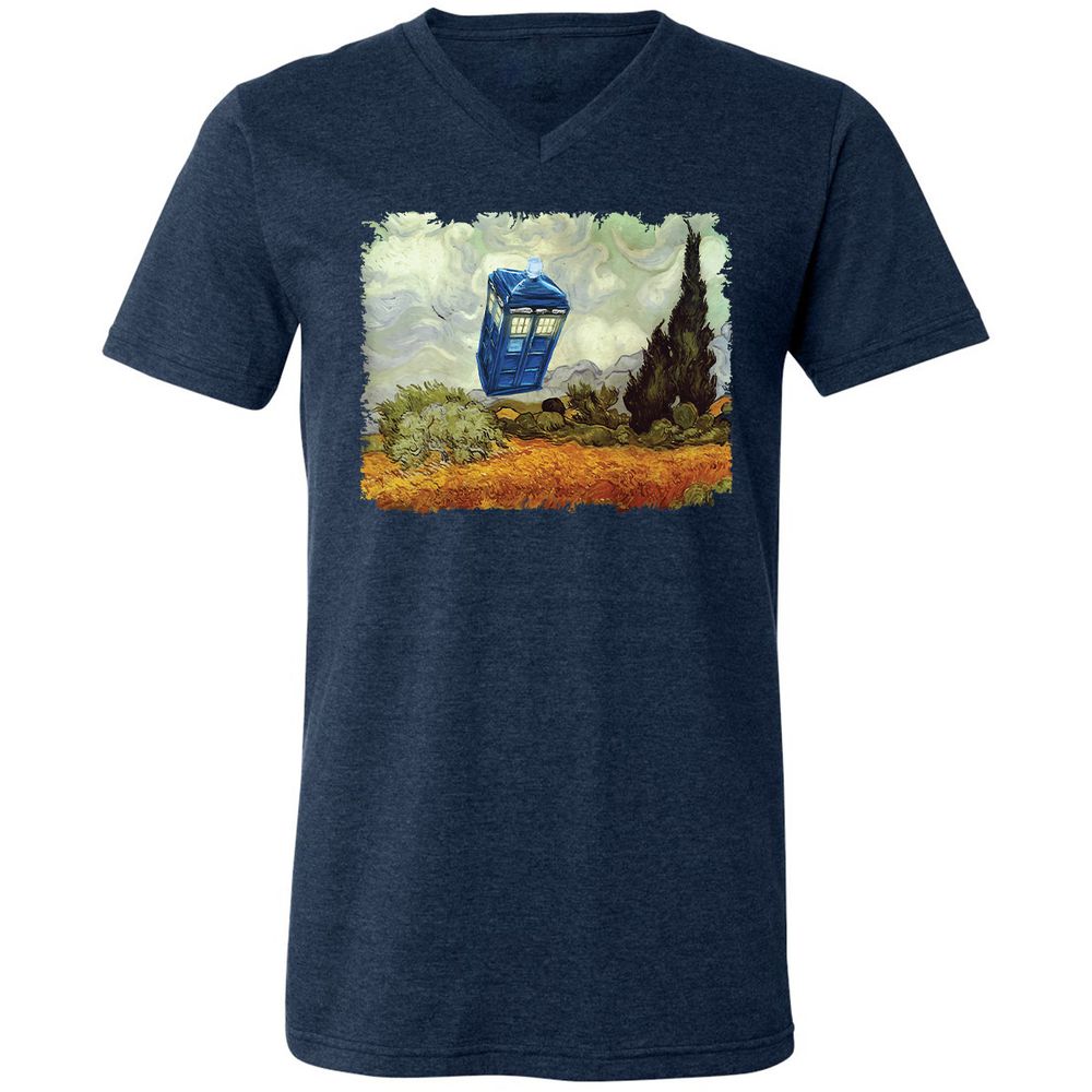 Unisex V-Neck T-Shirt - VD6FTRWC - Heather Navy - 15