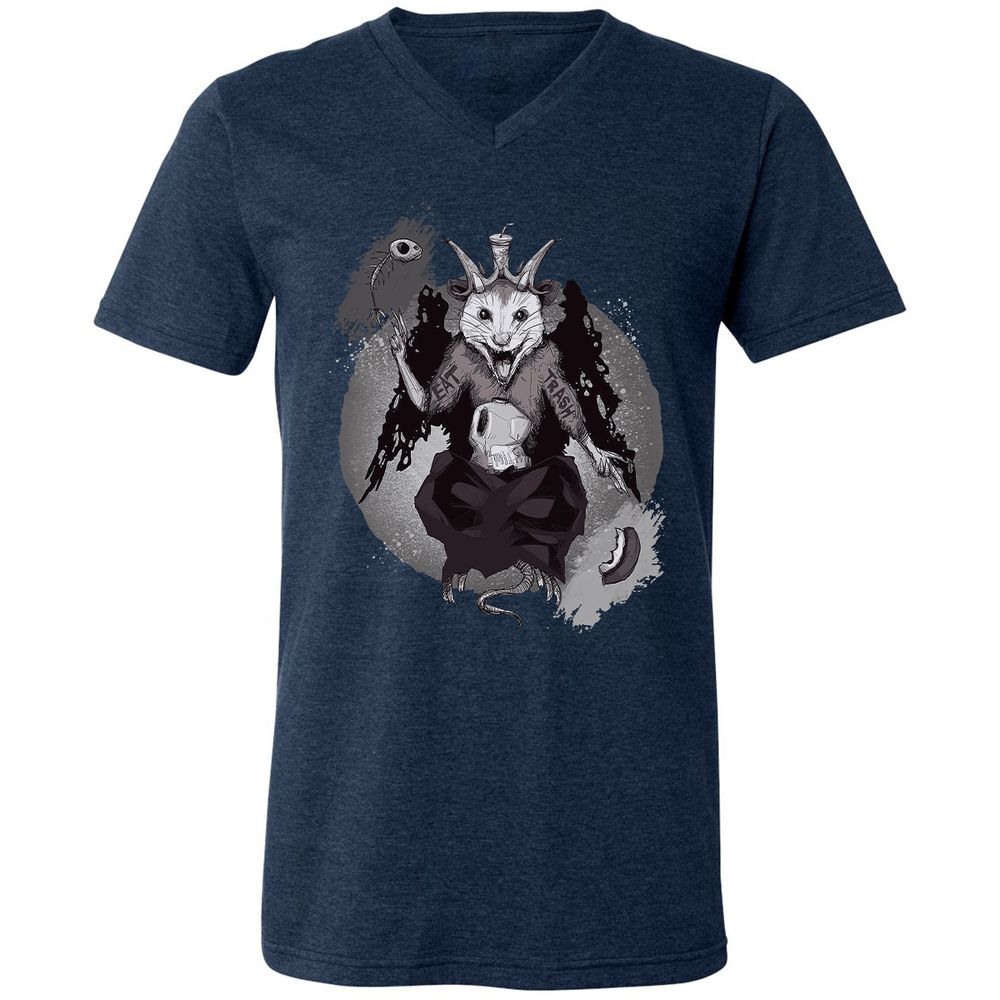 Unisex V-Neck T-Shirt - XSYJXMVR - Heather Navy - 15