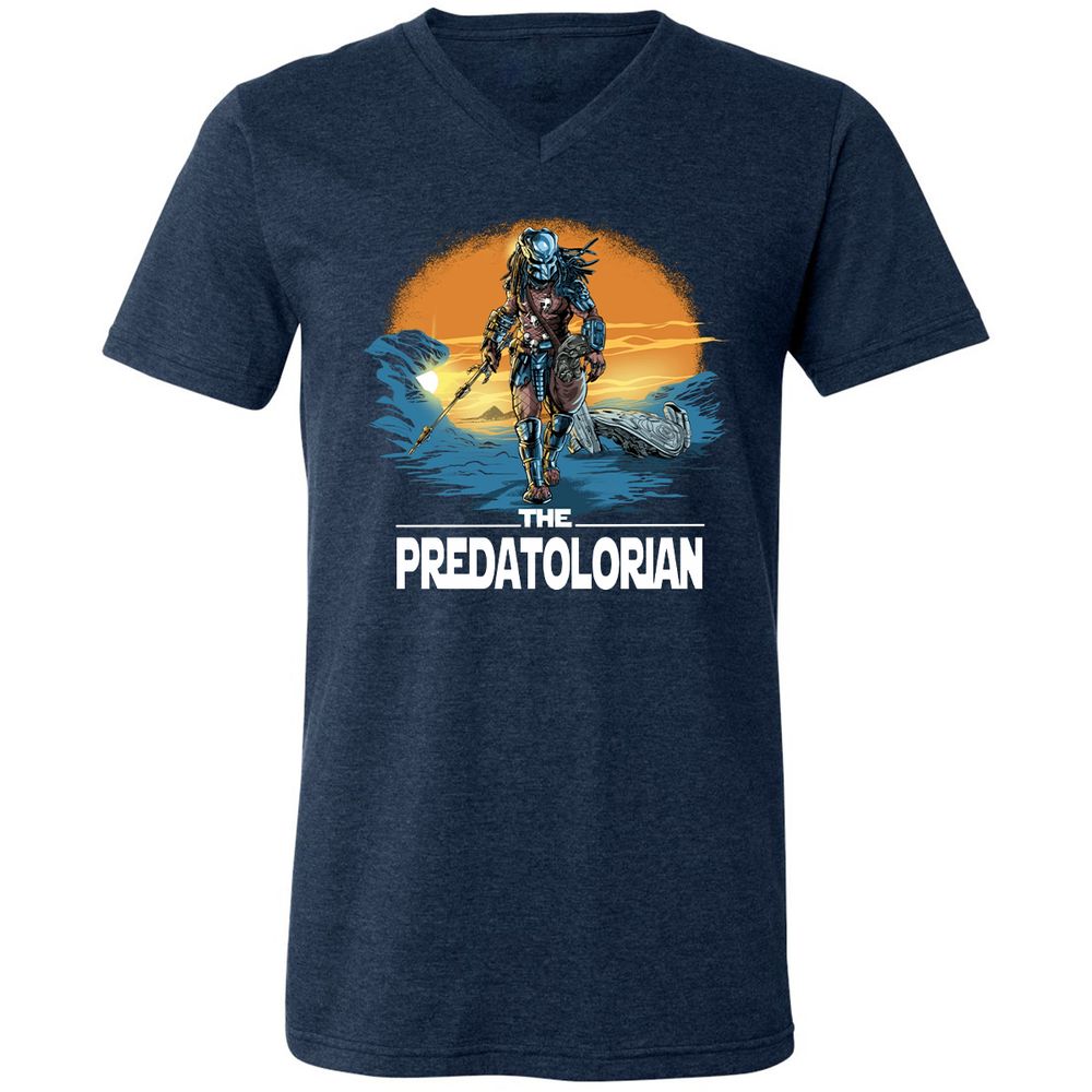 Unisex V-Neck T-Shirt - TZZJ1359 - Heather Navy - 15
