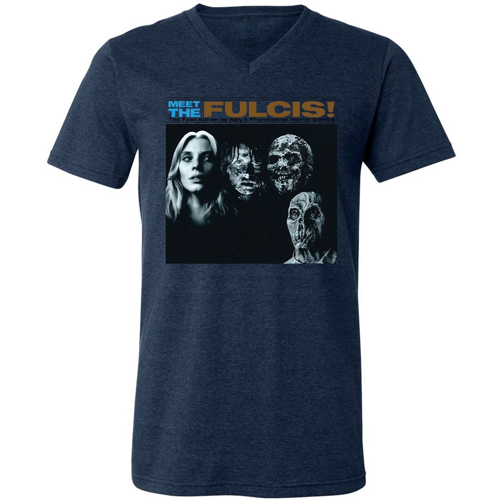 Unisex V-Neck T-Shirt - J26RGWF9 - Heather Navy - 15