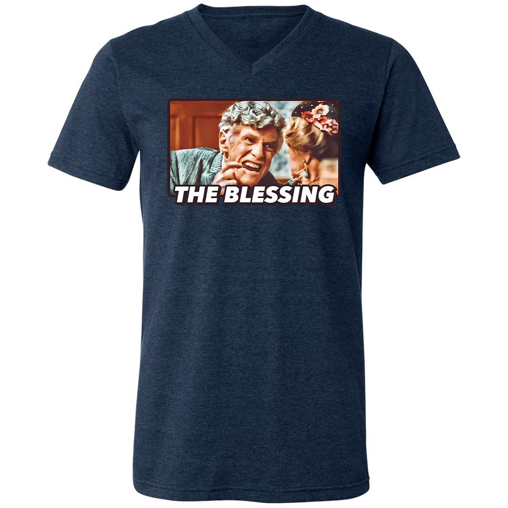 Unisex V-Neck T-Shirt - YUWQZRU8 - Heather Navy - 15