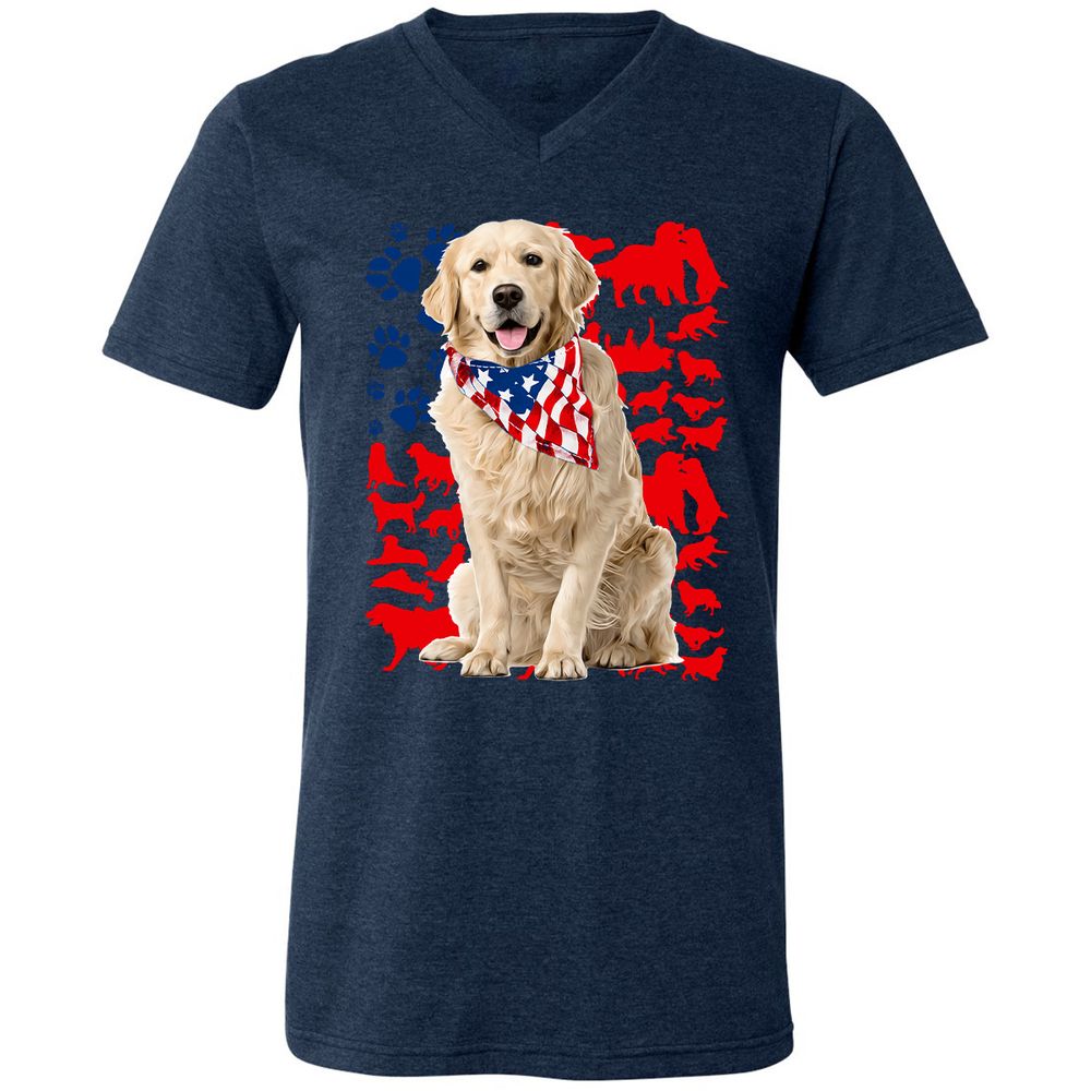 Unisex V-Neck T-Shirt - JPNXMRY6 - Heather Navy - 15