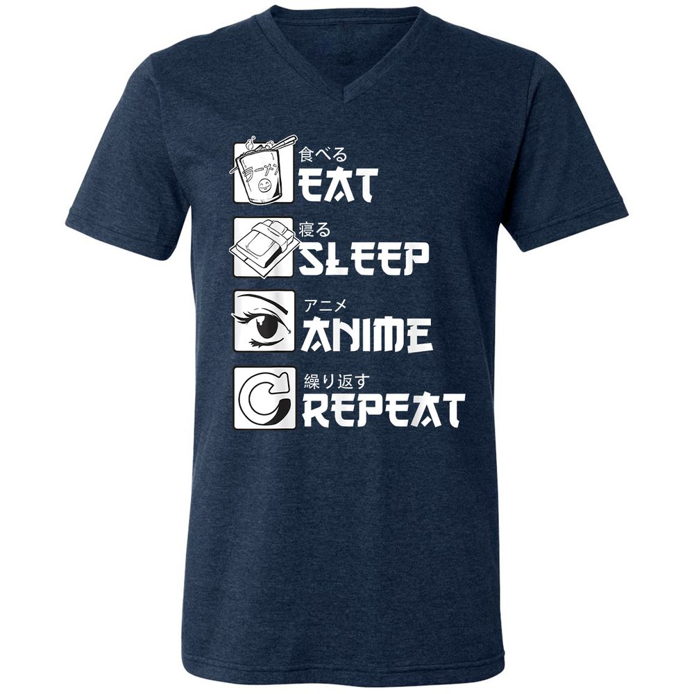 Unisex V-Neck T-Shirt - KMUA3PME - Heather Navy - 15