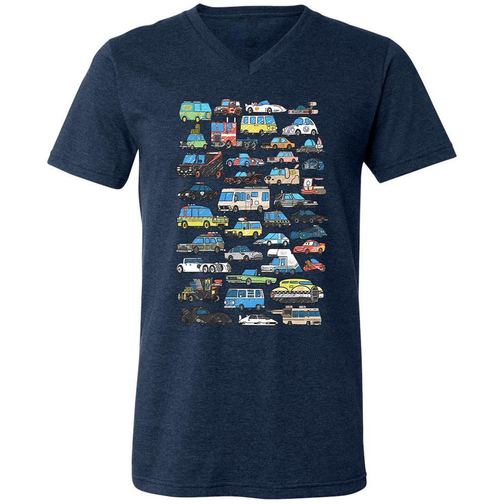 Unisex V-Neck T-Shirt - F18XRGU3 - Heather Navy - 15