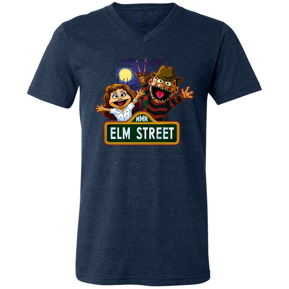 Unisex V-Neck T-Shirt - D4UBAMTY - Heather Navy - 15