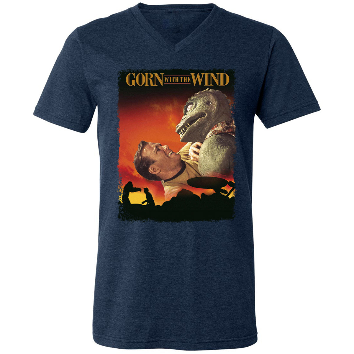 Unisex V-Neck T-Shirt - ASV5TAAZ - Heather Navy - 15