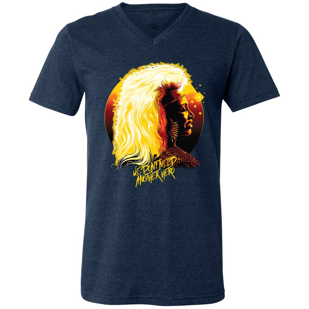 Unisex V-Neck T-Shirt - NJUGH2AF - Heather Navy - 15