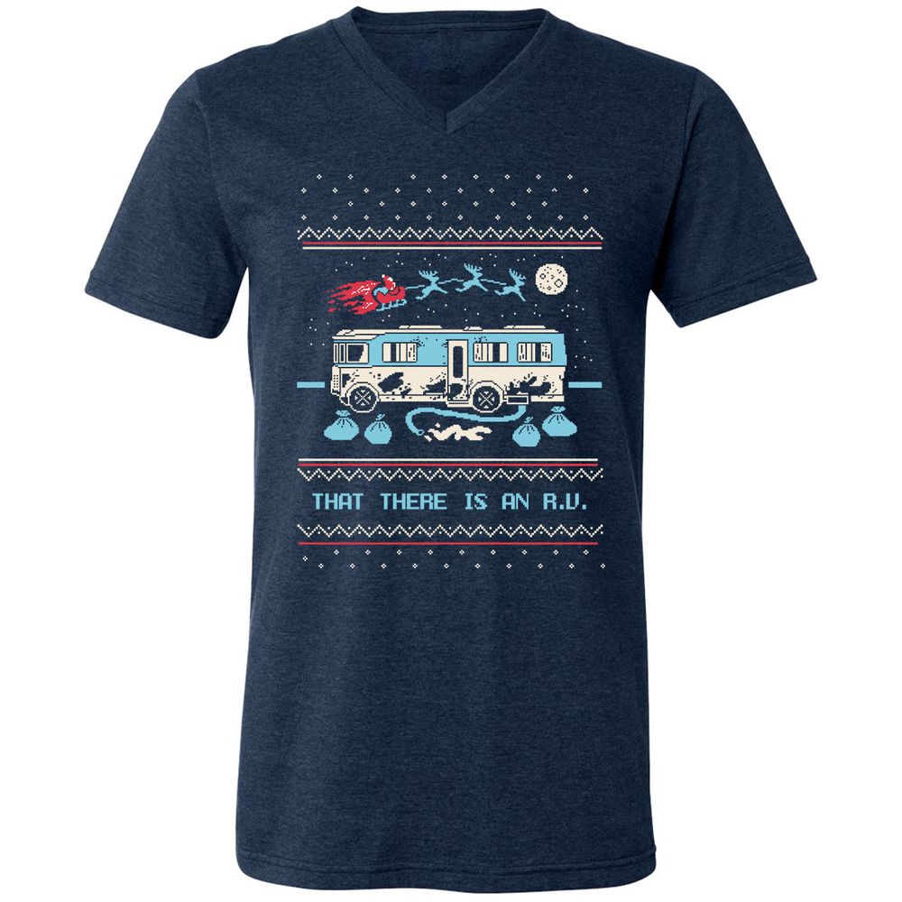Unisex V-Neck T-Shirt - SPTGRENJ - Heather Navy - 15