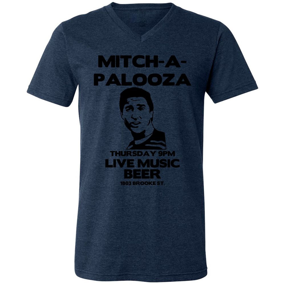 Unisex V-Neck T-Shirt - 63FYL2BA - Heather Navy - 15
