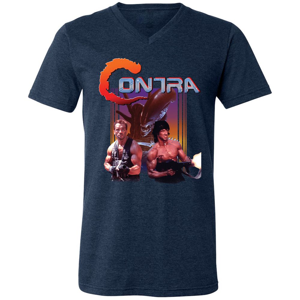 Unisex V-Neck T-Shirt - 7XXGMJAM - Heather Navy - 15