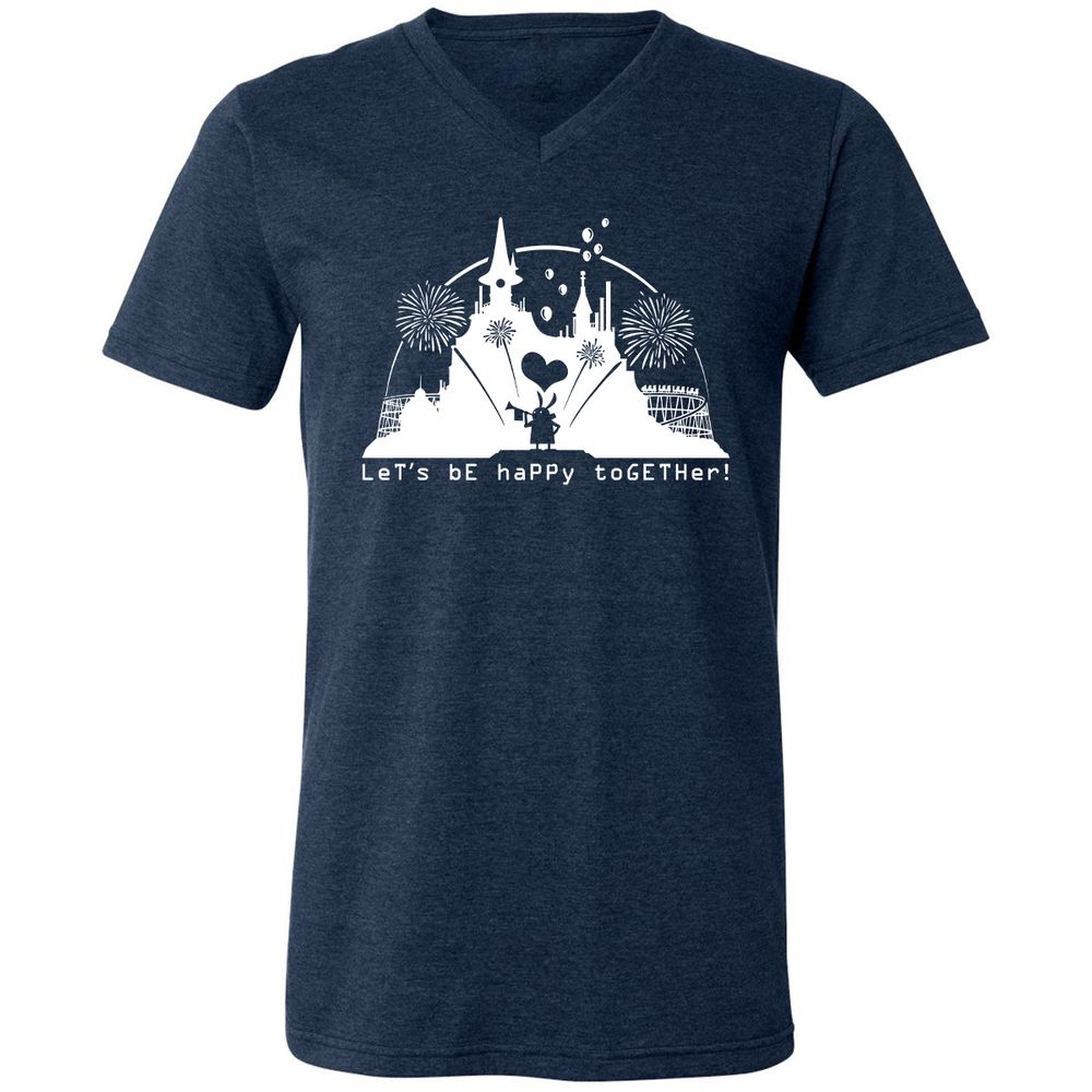 Unisex V-Neck T-Shirt - LAQ3359G - Heather Navy - 15
