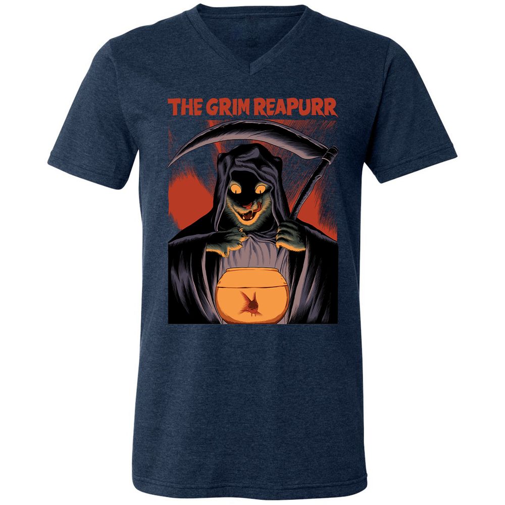 Unisex V-Neck T-Shirt - P2FJHAYT - Heather Navy - 15