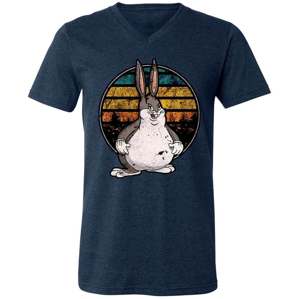 Unisex V-Neck T-Shirt - AMR9BWRT - Heather Navy - 15