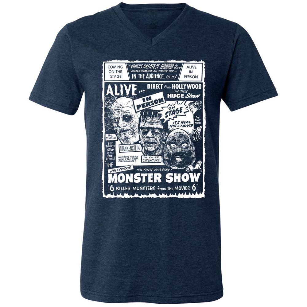 Unisex V-Neck T-Shirt - KCURS8MW - Heather Navy - 15
