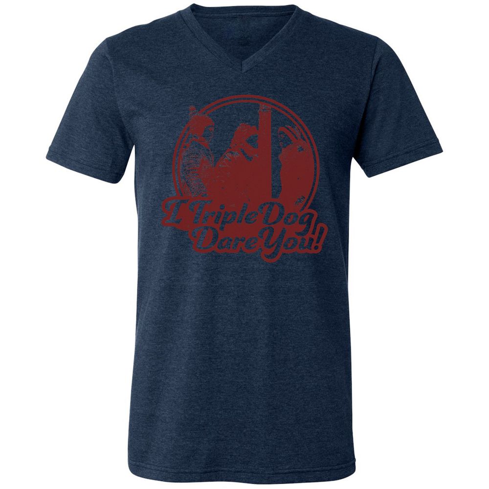Unisex V-Neck T-Shirt - CAM4X1CL - Heather Navy - 15