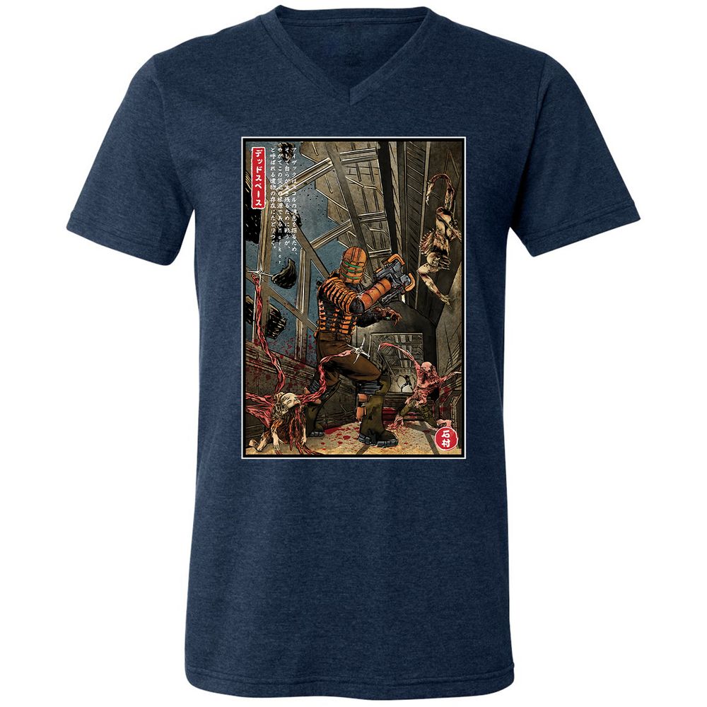 Unisex V-Neck T-Shirt - WCFL5KR1 - Heather Navy - 15