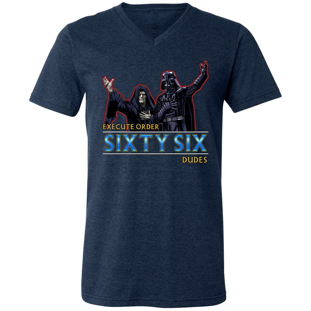 Unisex V-Neck T-Shirt - N87N28CY - Heather Navy - 15