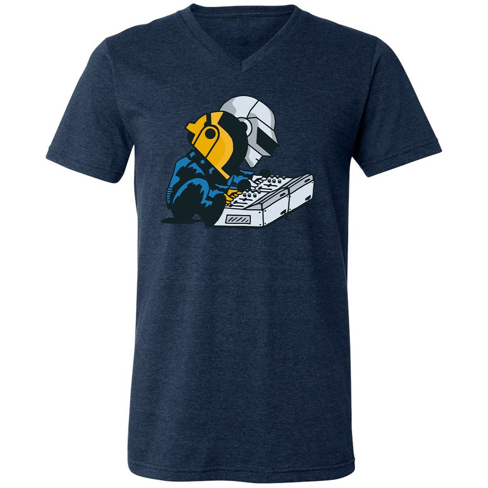 Unisex V-Neck T-Shirt - K37S9GT4 - Heather Navy - 15