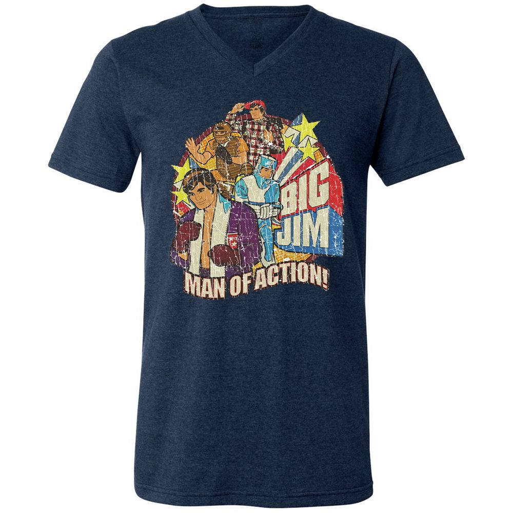 Unisex V-Neck T-Shirt - 1R9TCSEJ - Heather Navy - 15