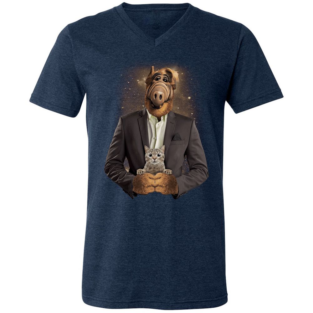 Unisex V-Neck T-Shirt - RHFGZGKW - Heather Navy - 15