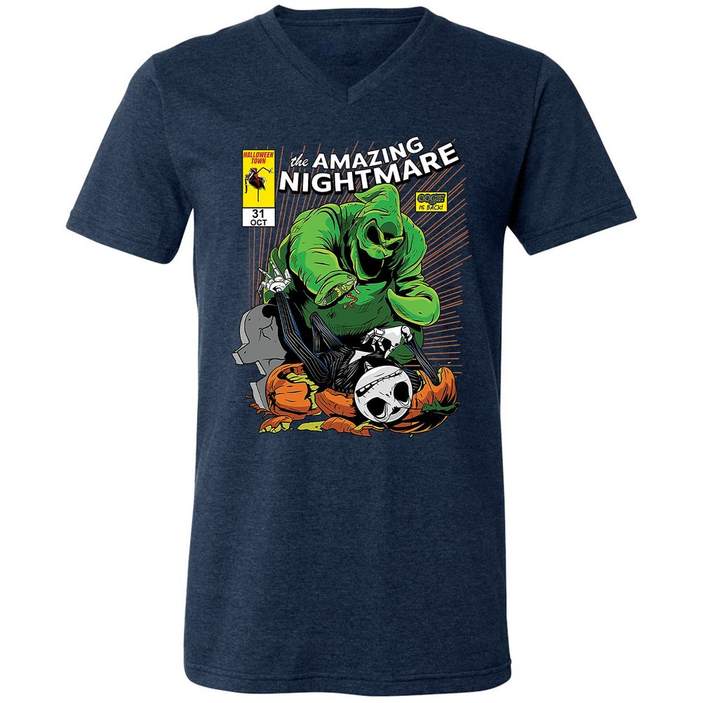 Unisex V-Neck T-Shirt - YDFNZHL5 - Heather Navy - 15