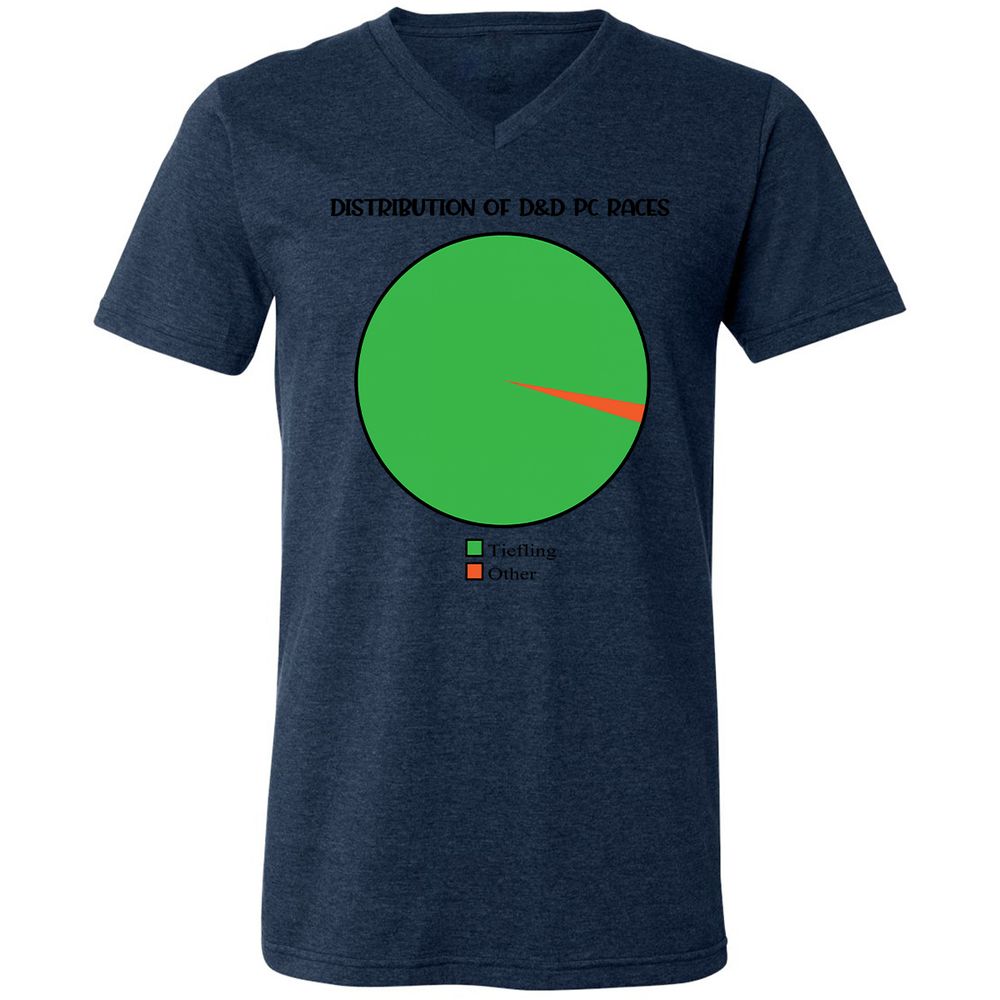 Unisex V-Neck T-Shirt - 4SA4B6E7 - Heather Navy - 15