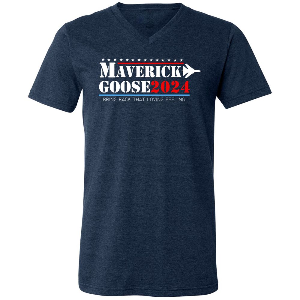 Unisex V-Neck T-Shirt - 48KBFBVS - Heather Navy - 15