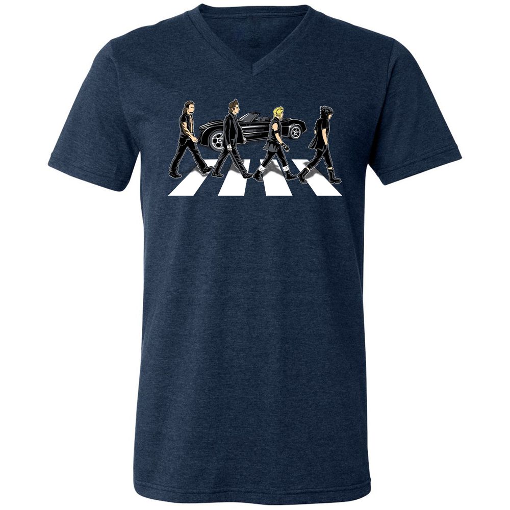 Unisex V-Neck T-Shirt - GMDS5DWA - Heather Navy - 15
