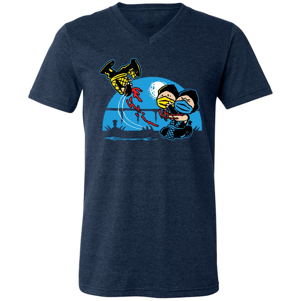 Unisex V-Neck T-Shirt - RCGBQWD8 - Heather Navy - 15
