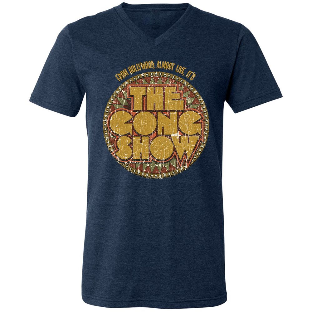 Unisex V-Neck T-Shirt - YTR2B93E - Heather Navy - 15