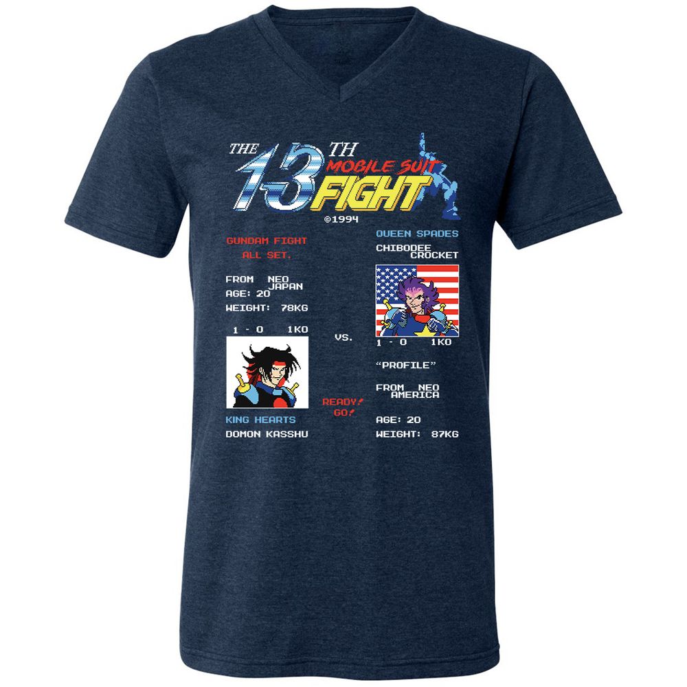 Unisex V-Neck T-Shirt - ENK7DCC1 - Heather Navy - 15