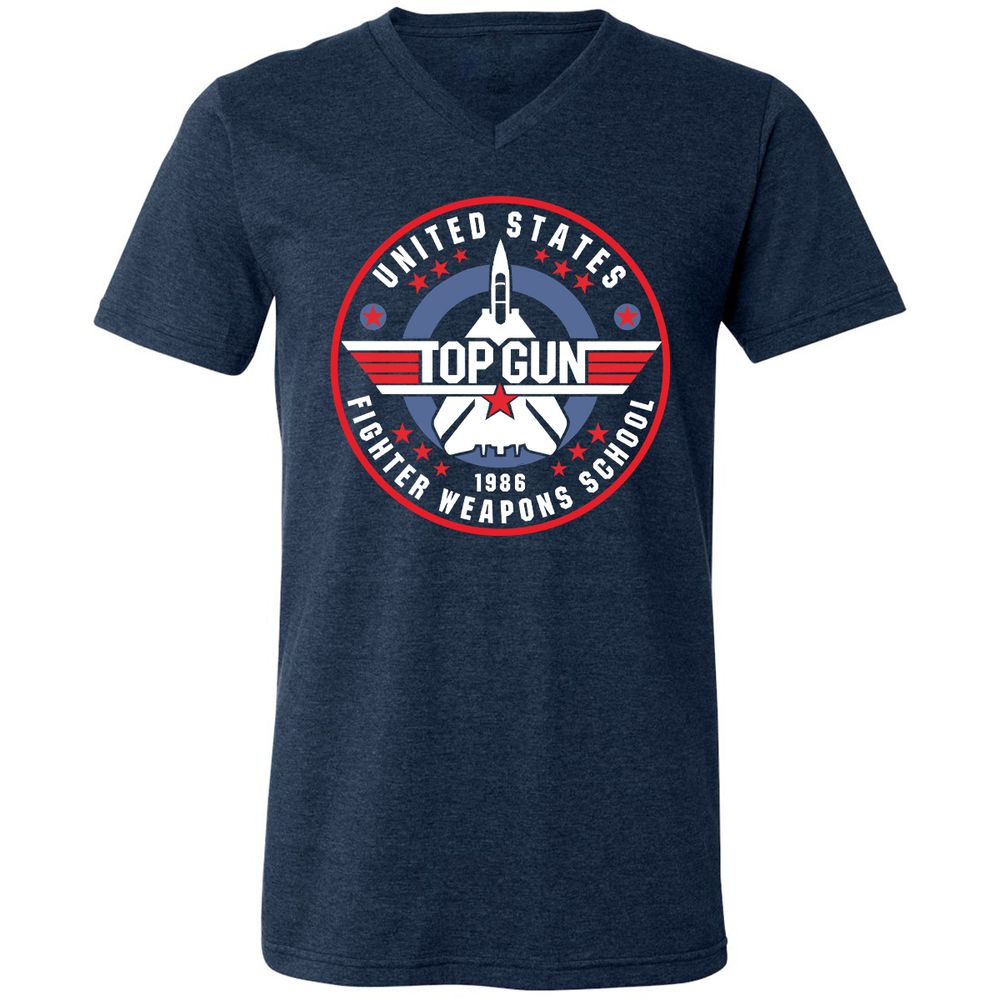Unisex V-Neck T-Shirt - 194BU7W5 - Heather Navy - 15