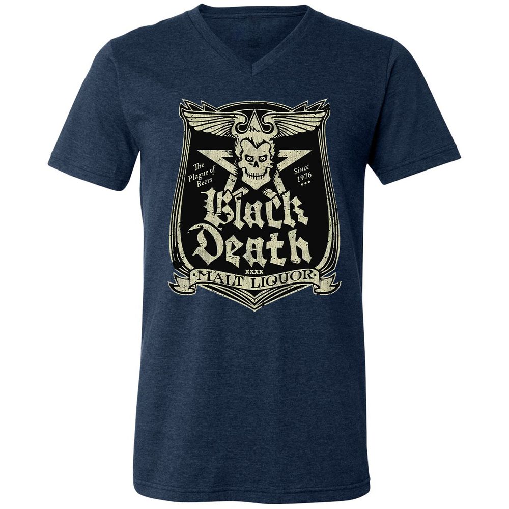 Unisex V-Neck T-Shirt - AU4JNCBE - Heather Navy - 15