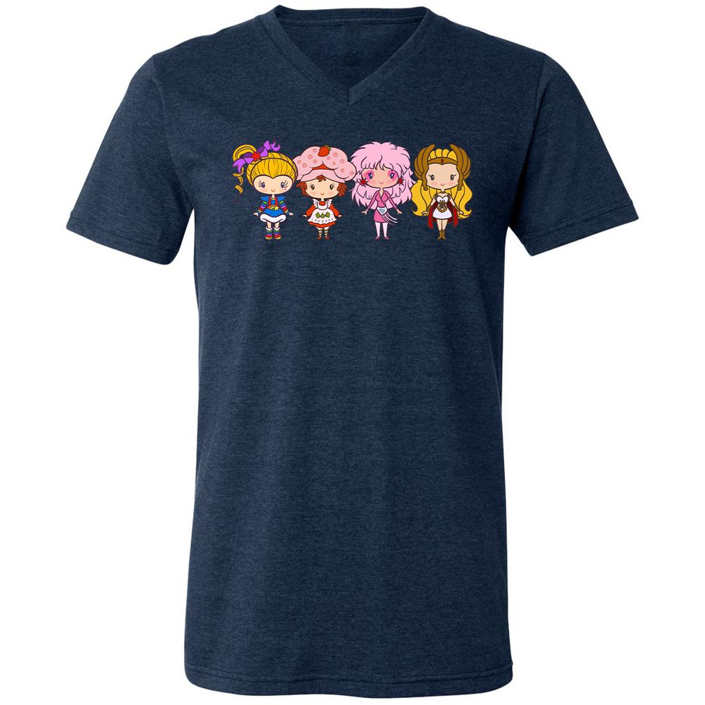 Unisex V-Neck T-Shirt - V3DNZR7G - Heather Navy - 15