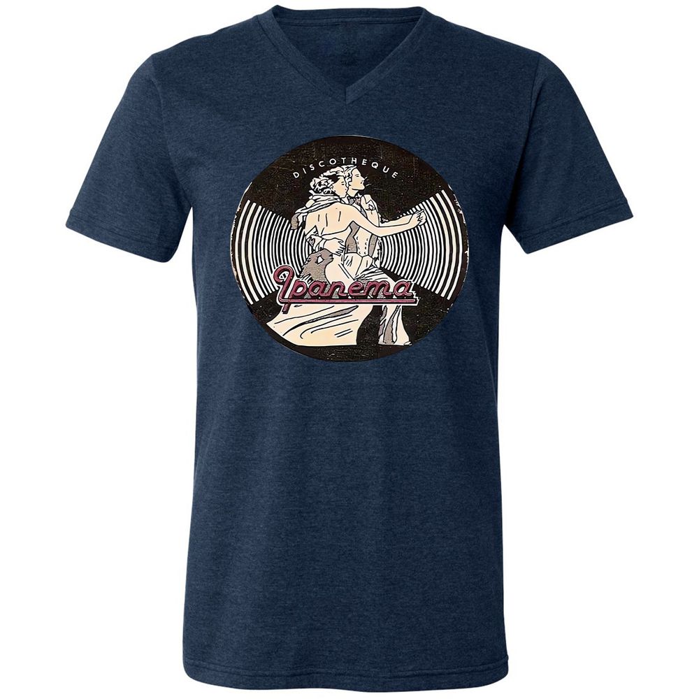 Unisex V-Neck T-Shirt - 8JHXYJDR - Heather Navy - 15