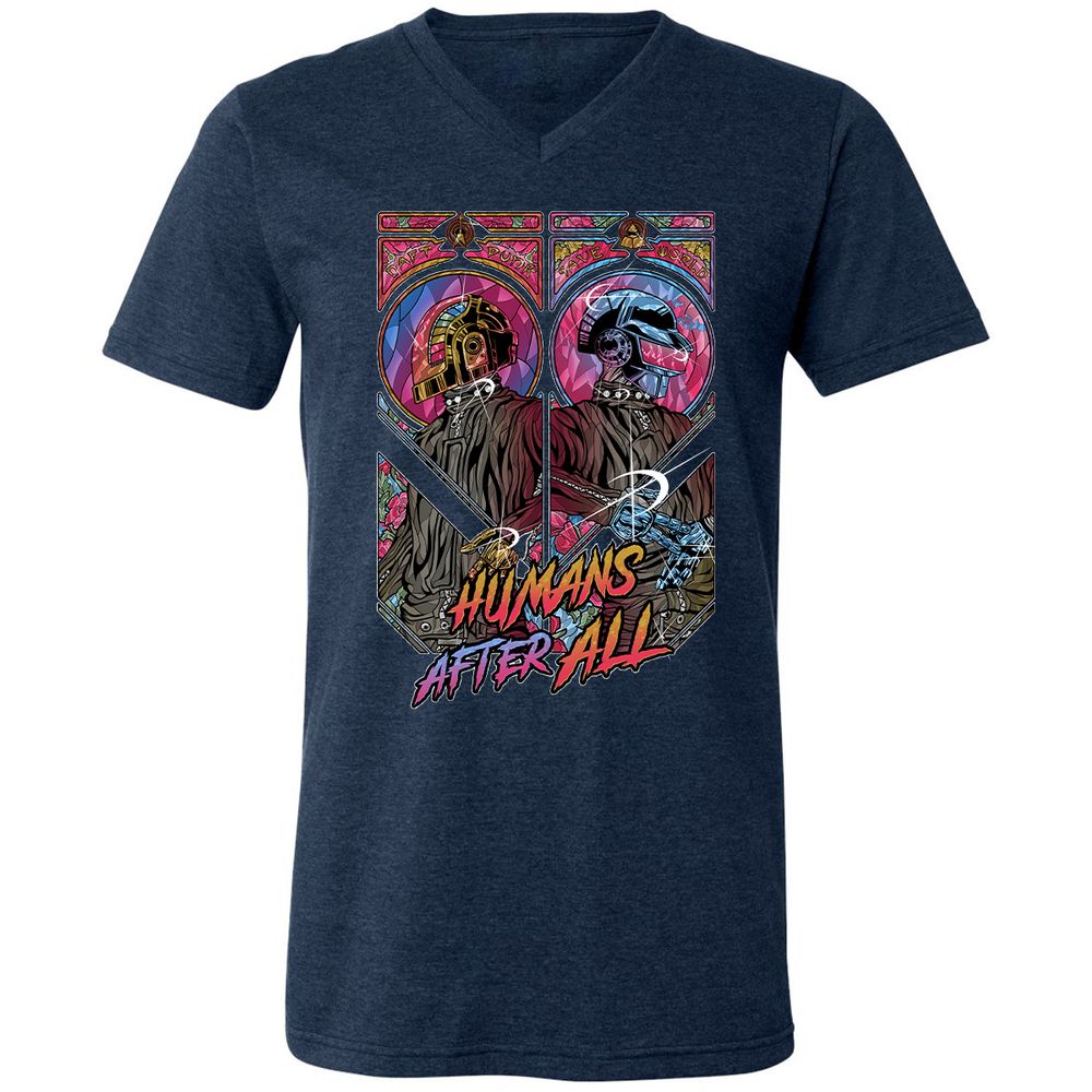 Unisex V-Neck T-Shirt - RLL1YKYK - Heather Navy - 15