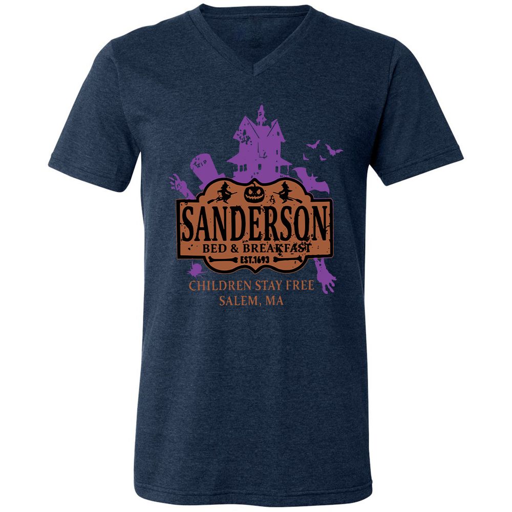 Unisex V-Neck T-Shirt - WADVTALP - Heather Navy - 15