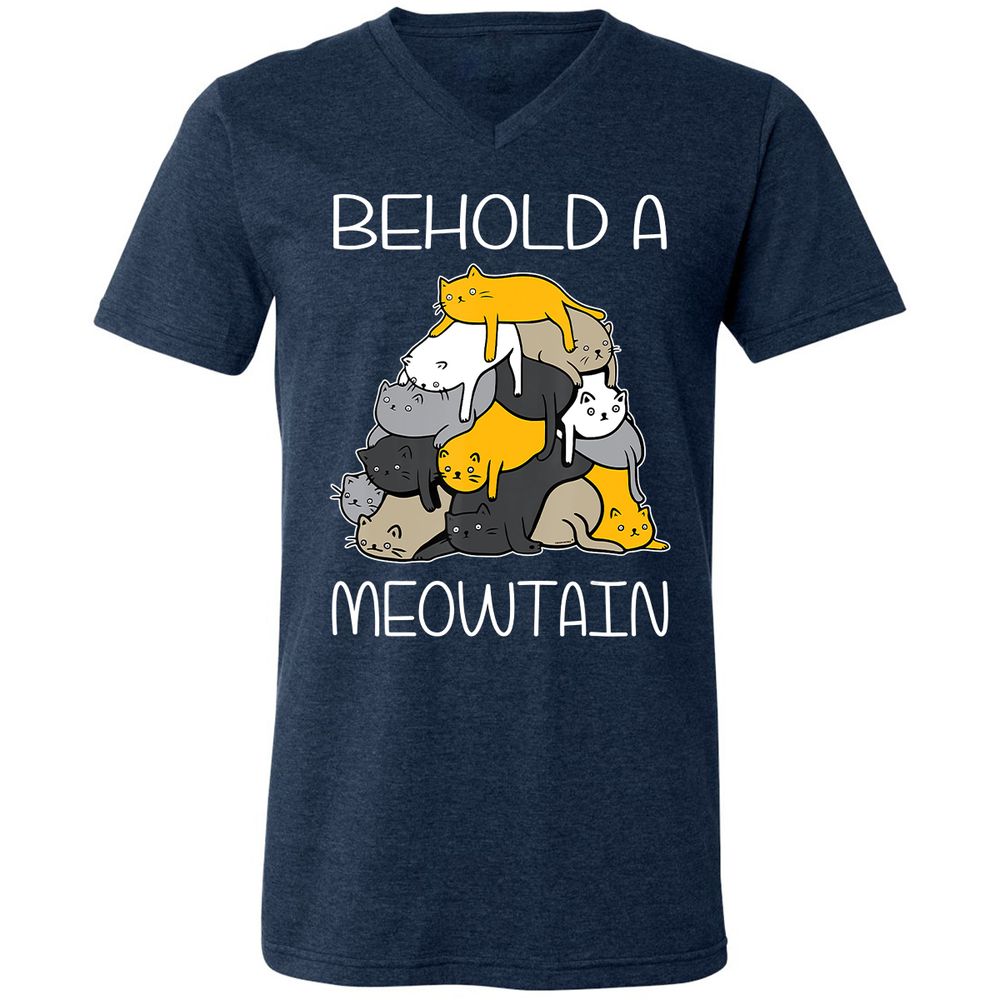 Unisex V-Neck T-Shirt - CEV3XXBY - Heather Navy - 15