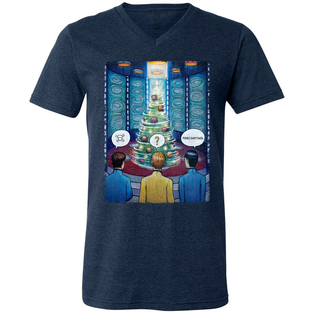 Unisex V-Neck T-Shirt - 6AUT7977 - Heather Navy - 15