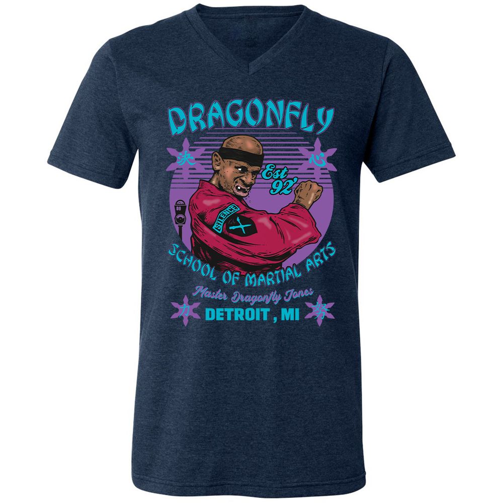 Unisex V-Neck T-Shirt - DVA386JC - Heather Navy - 15
