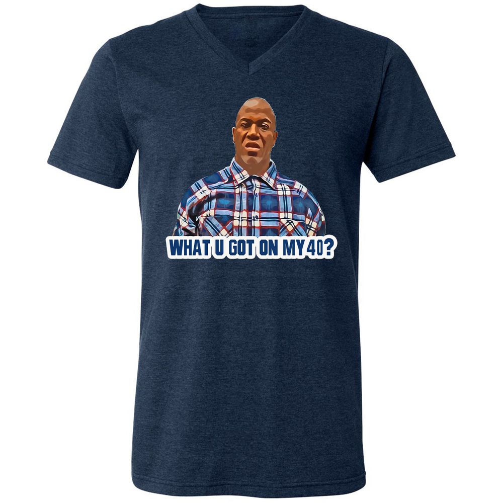 Unisex V-Neck T-Shirt - G11J9ZVX - Heather Navy - 15