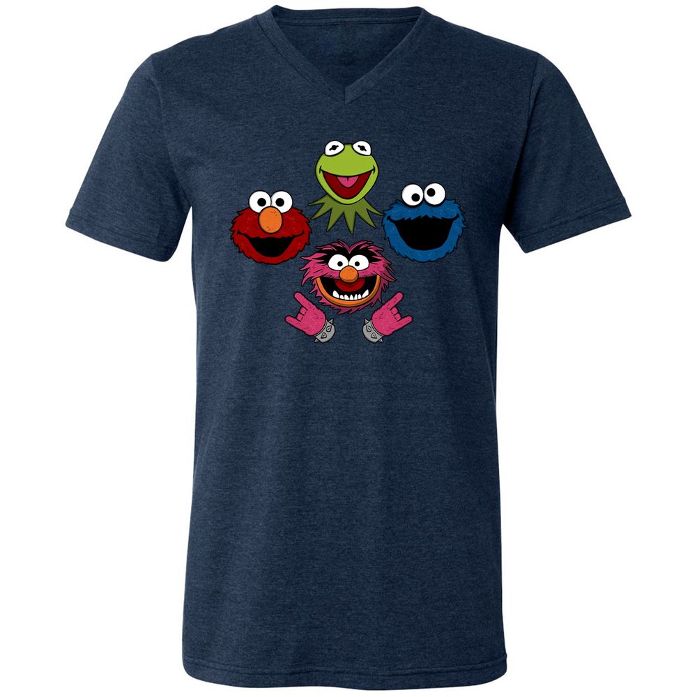 Unisex V-Neck T-Shirt - LZYKU1H2 - Heather Navy - 15