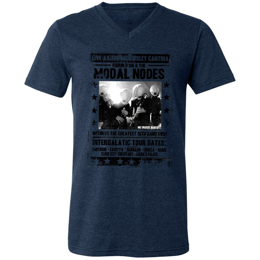 Unisex V-Neck T-Shirt - MAJNNTJN - Heather Navy - 15