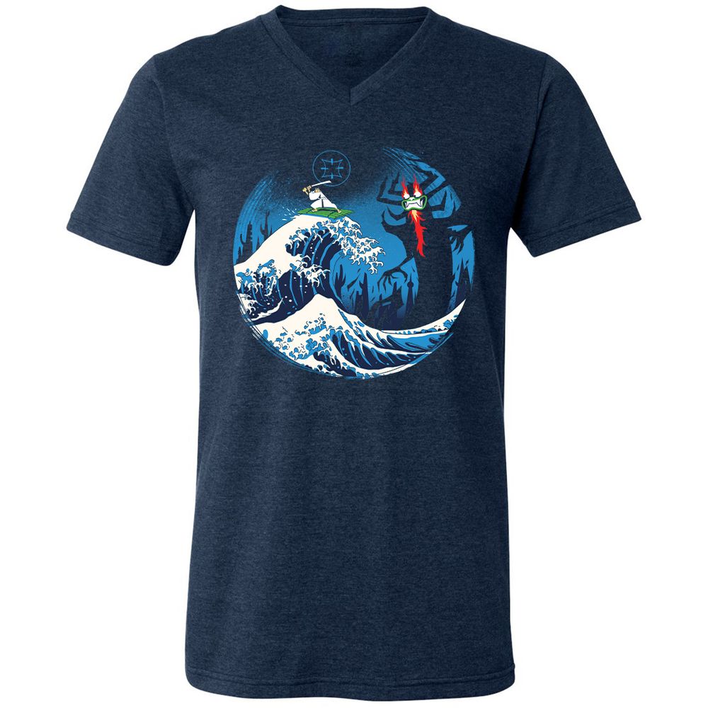 Unisex V-Neck T-Shirt - 4GNP7PWM - Heather Navy - 15