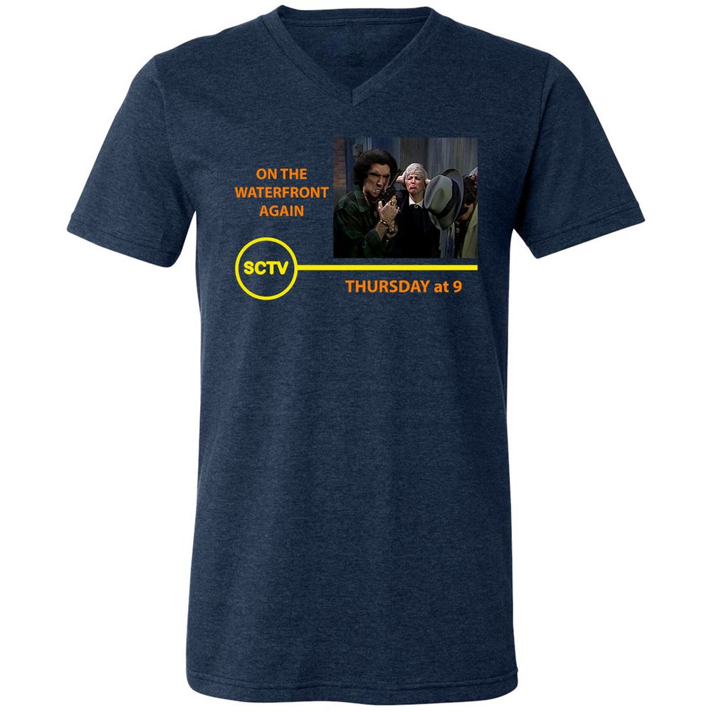 Unisex V-Neck T-Shirt - 7WDQY58V - Heather Navy - 15