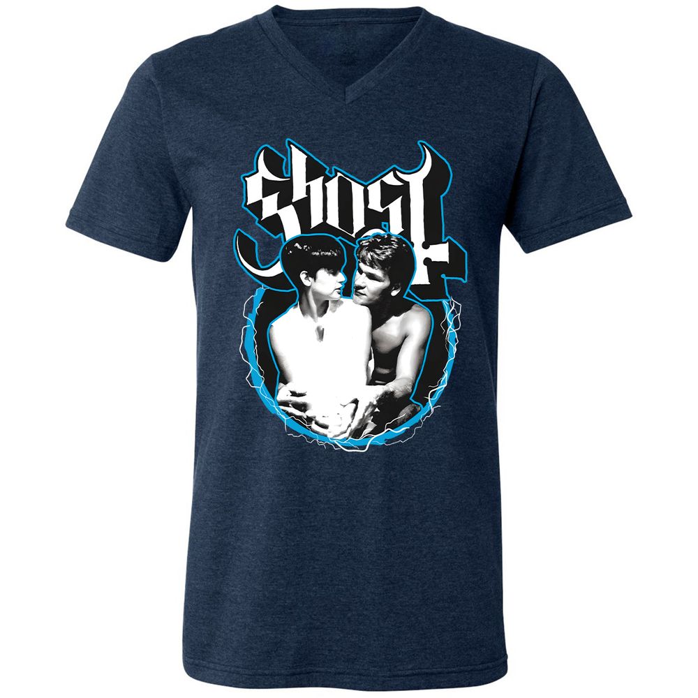 Unisex V-Neck T-Shirt - 5HHKQUC7 - Heather Navy - 15