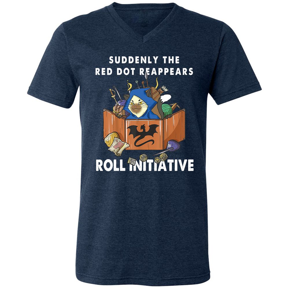 Unisex V-Neck T-Shirt - RWCTBEAH - Heather Navy - 15